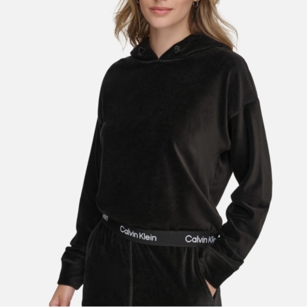 Calvin Klein Women's Black Hoodie Top size XL